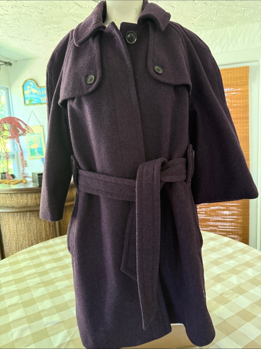 GAP Womens Plum Belted Trench Coat